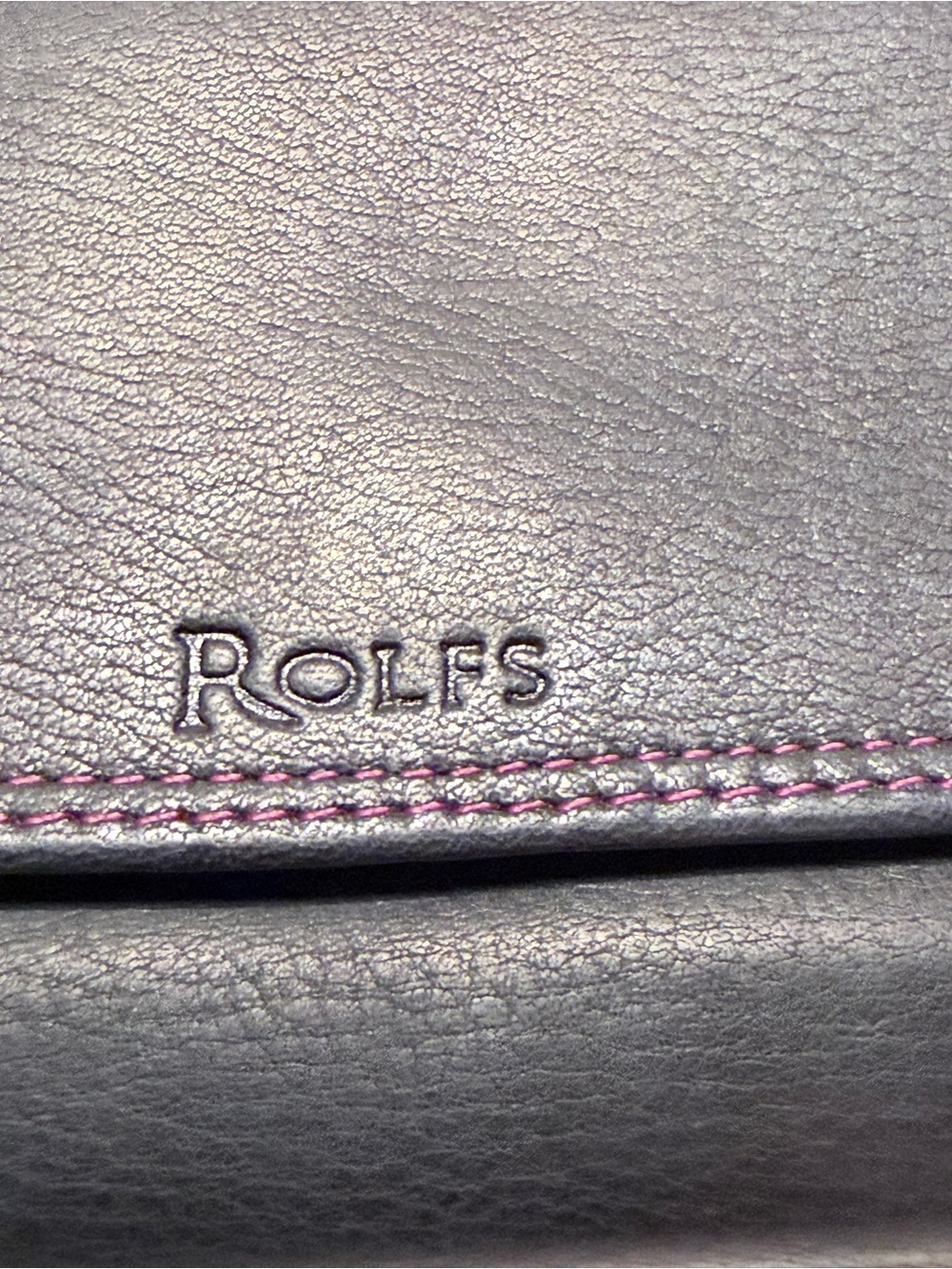 Wmn’s Rolfs Black Leather Wallet with Pink Accent Stitching